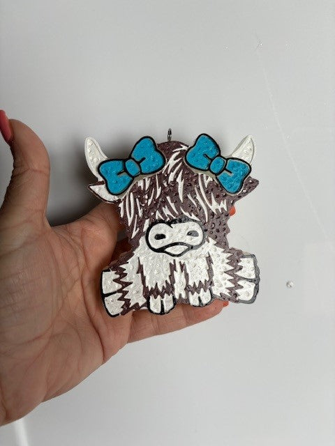 Freshie- White Cow with Bow
