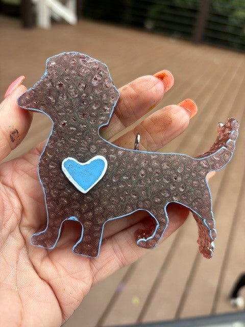 Freshie- Weenie Dog w/Blue Heart