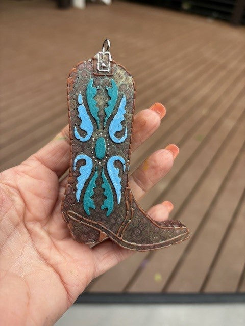 Freshie-Cowboy Boot-Blue & Green