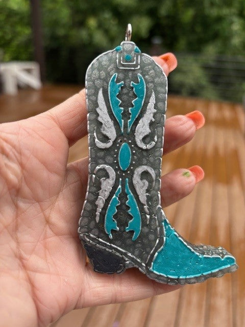 Freshie-Boot-Teal & silver