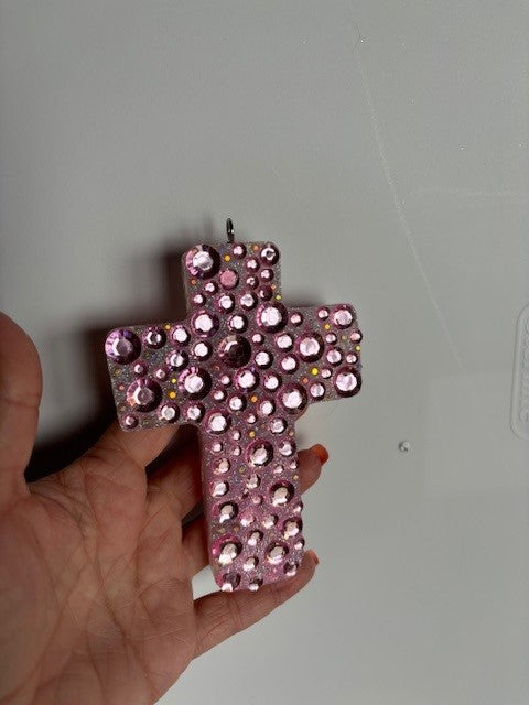 Freshie-Large Pink Bedazzled Cross