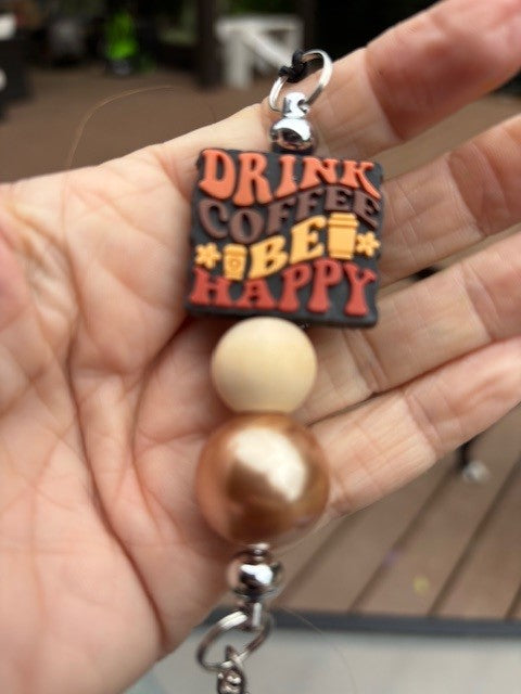 Freshie Car Holder- "Drink Coffee Be Happy"