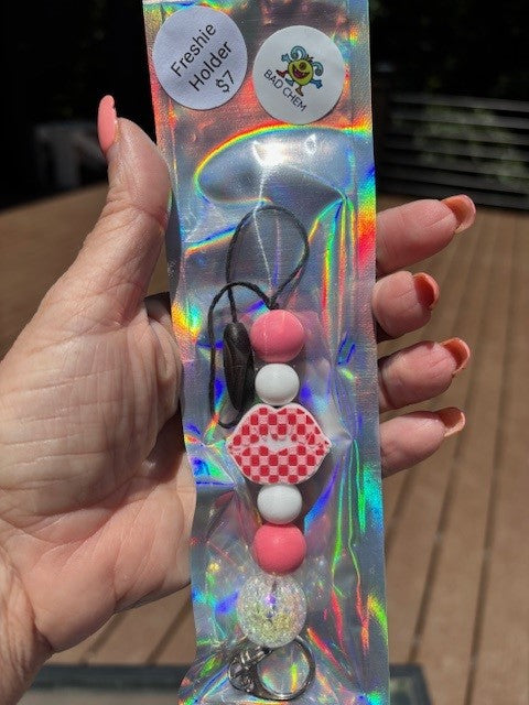 Freshie Car Holder- Checkered Lips-71