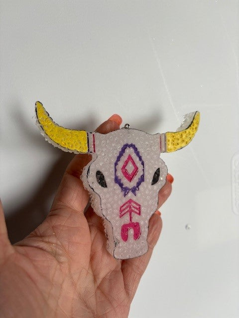 Freshie-Cow Skull-yellow skulls